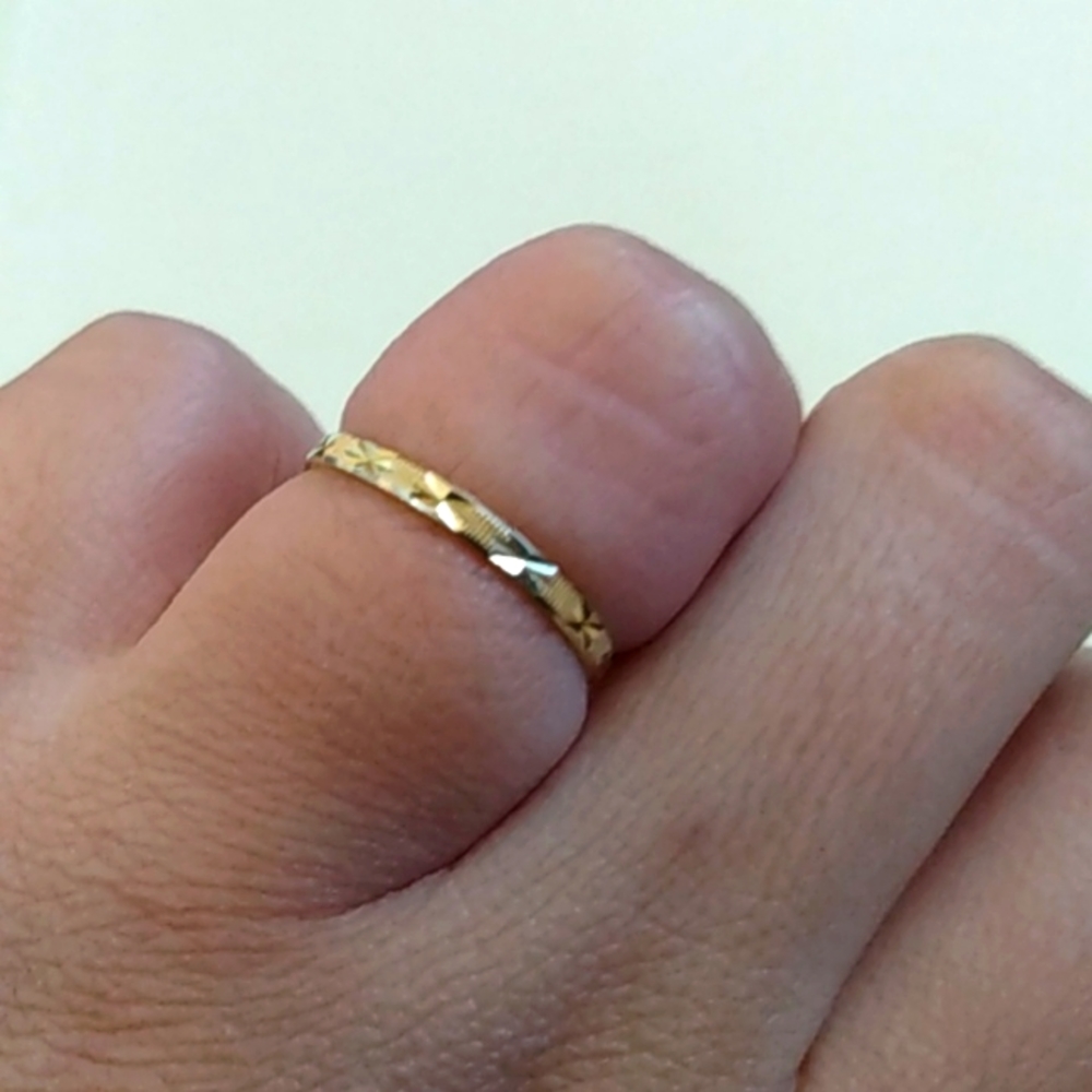 14k yellow gold band diamond cut milor Italy ring